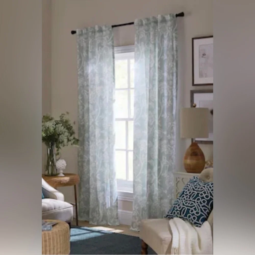 allen + roth 84-in Mineral Jacklyn Curtain Panel Back Tab Single Curtain